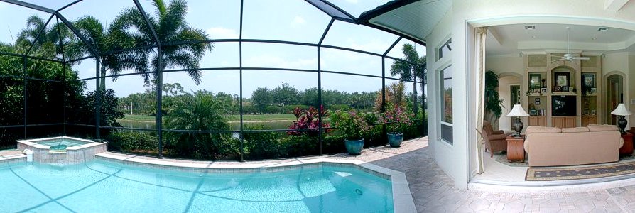 Slideshow of vacation rental property 3+ Den Waterfront Home in Augusta at Pelican Marsh in Naples